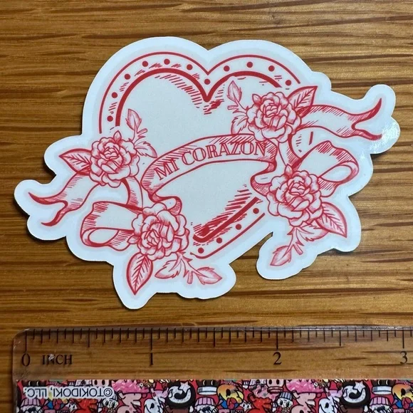 Set of 3 handmade custome stickers featuring traditional flash tattoo-style ❤️🔥 - Picture 4 of 6